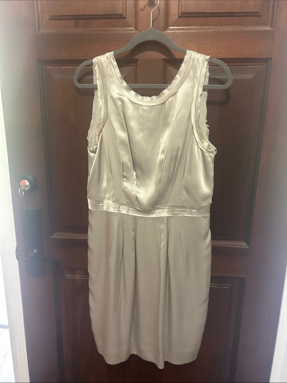 Banana Republic Satin Sleeveless Mini Dress in Champagne